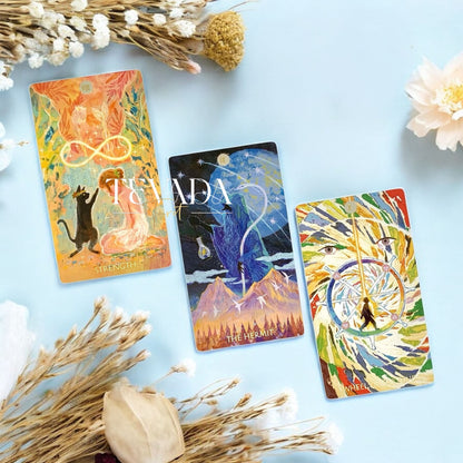 Whisper of Stars and Garden Tarot Starry Sky Edition gold foil edges celestial botanical indie tarot deck