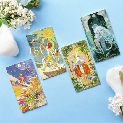 Whisper of Stars and Garden Tarot Starry Sky Edition gold foil edges celestial botanical indie tarot deck
