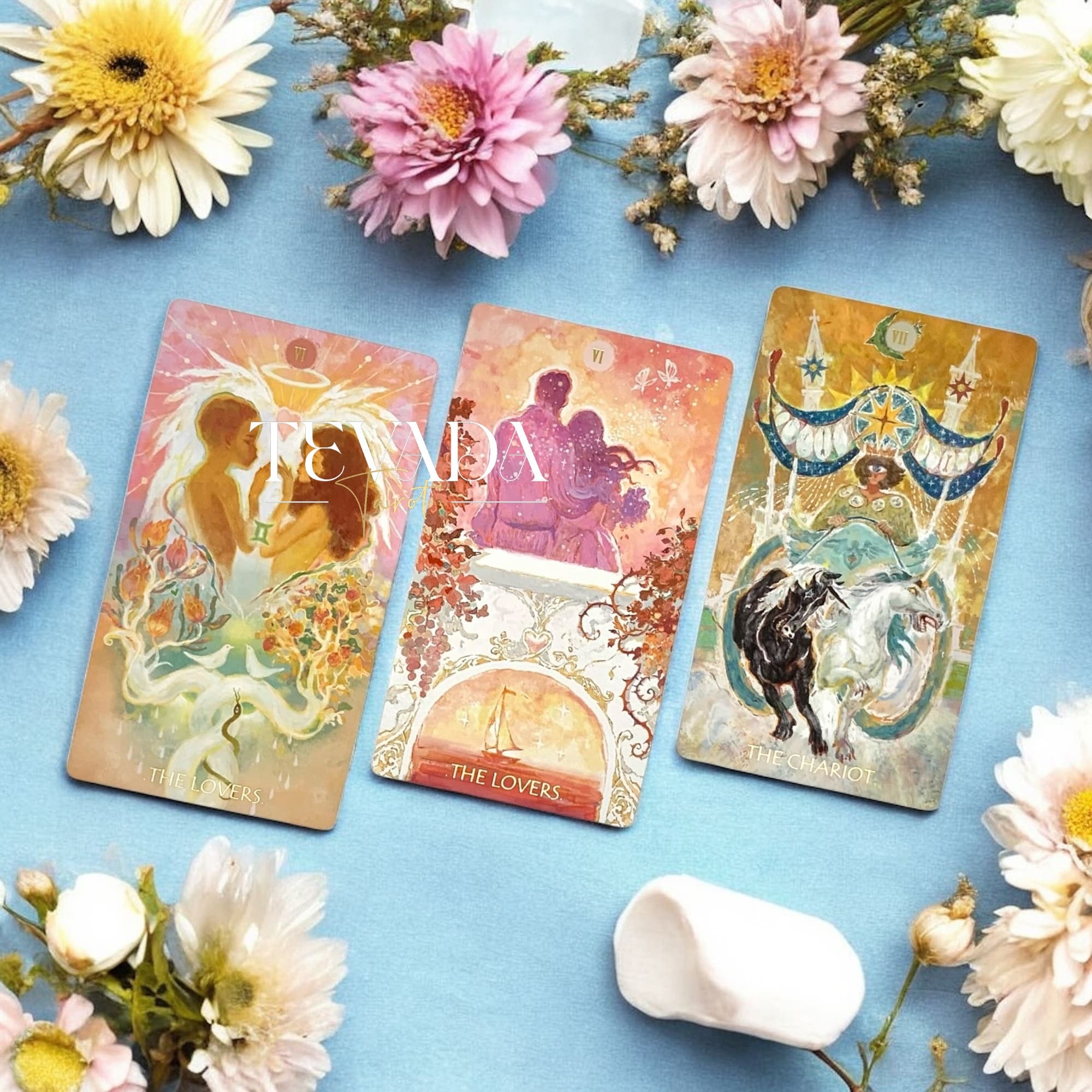 Whisper of Stars and Garden Tarot Starry Sky Edition gold foil edges celestial botanical indie tarot deck