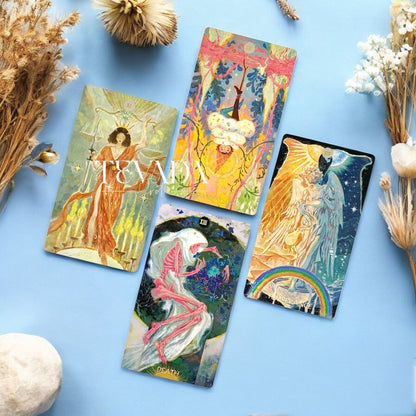 Whisper of Stars and Garden Tarot Starry Sky Edition gold foil edges celestial botanical indie tarot deck