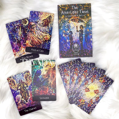 Experience intuitive guidance with The AfterLight Tarot. This 78-card deck blends Impressionist, Surrealist, and Magic-Realist art into a magical tool for self-discovery and transformation.