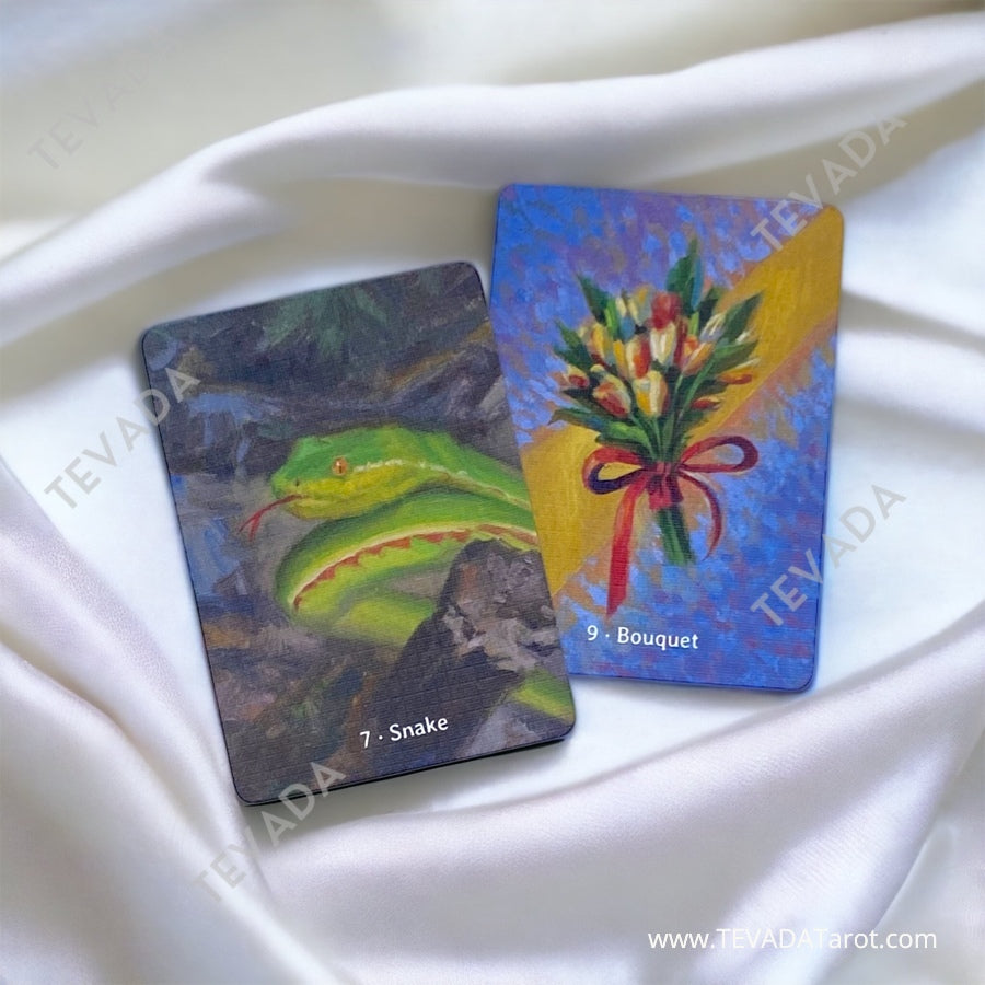 Dive into the magical world of Time Lenormand. This 36-card deck, painted in captivating oil-style, delivers intuitive readings with beauty