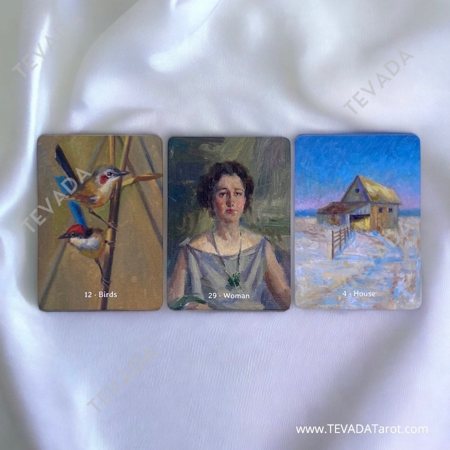 Dive into the magical world of Time Lenormand. This 36-card deck, painted in captivating oil-style, delivers intuitive readings with beauty