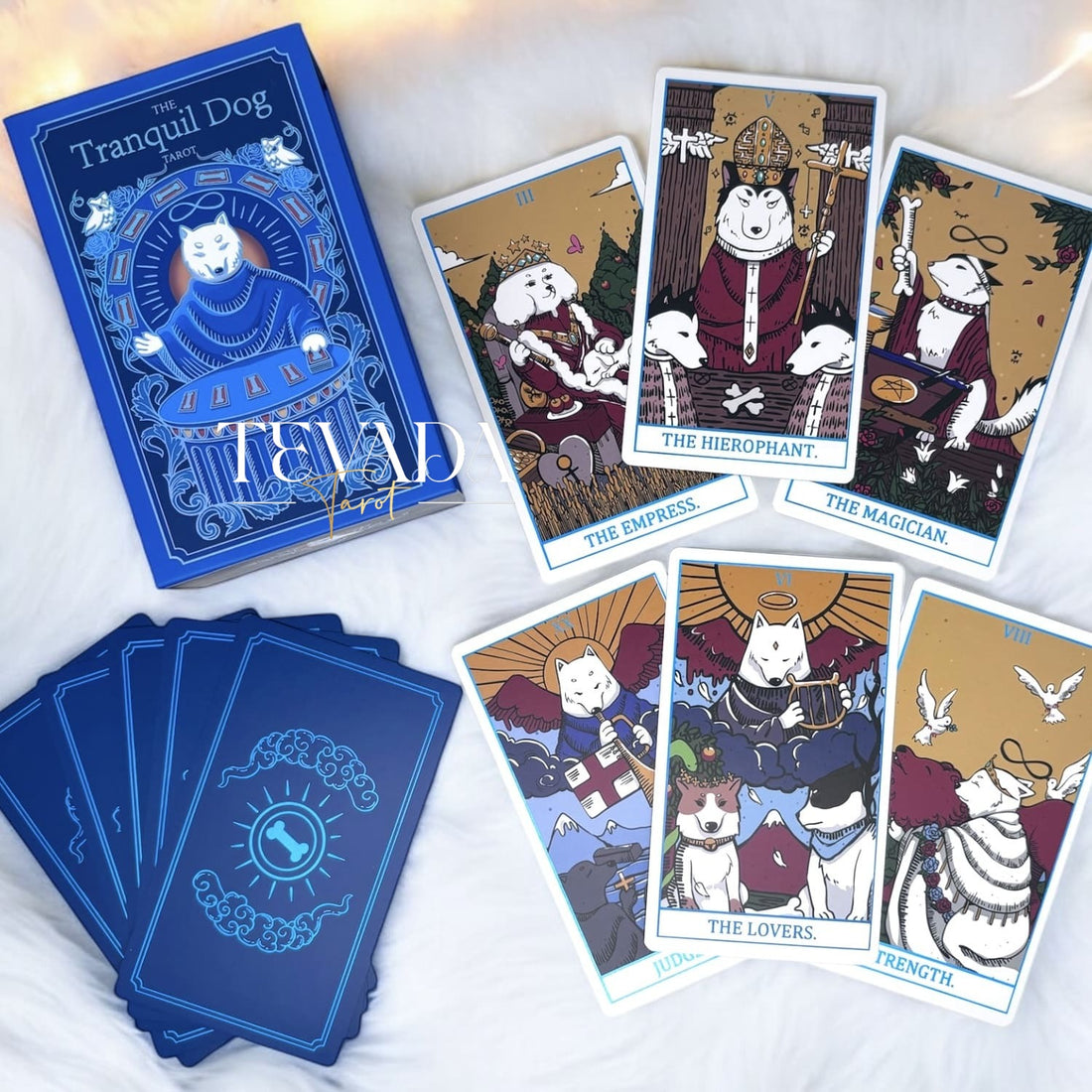 Discover The Tranquil Dog Tarot, featuring 78 calming cards that blend intuitive guidance with gentle dog imagery. Experience inner peace and clarity with every reading.