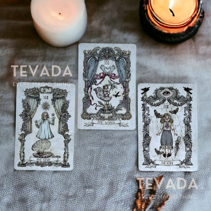 Embark on a journey of intuitive exploration with the Vacant House Tarot. Comprising 79 beautifully-crafted, European Baroque cards—including a special &