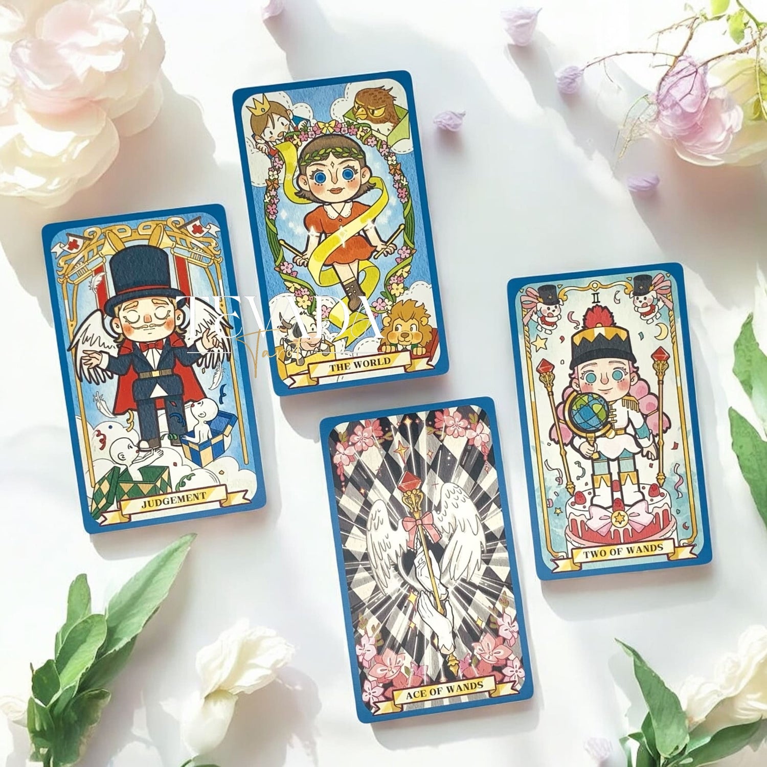 Discover the Walnut Puppet Tarot — a magical 78-card deck of courage, innocence, and cosmic wonder. Each oil-painted card inspires intuitive guidance and heartfelt self-discovery.