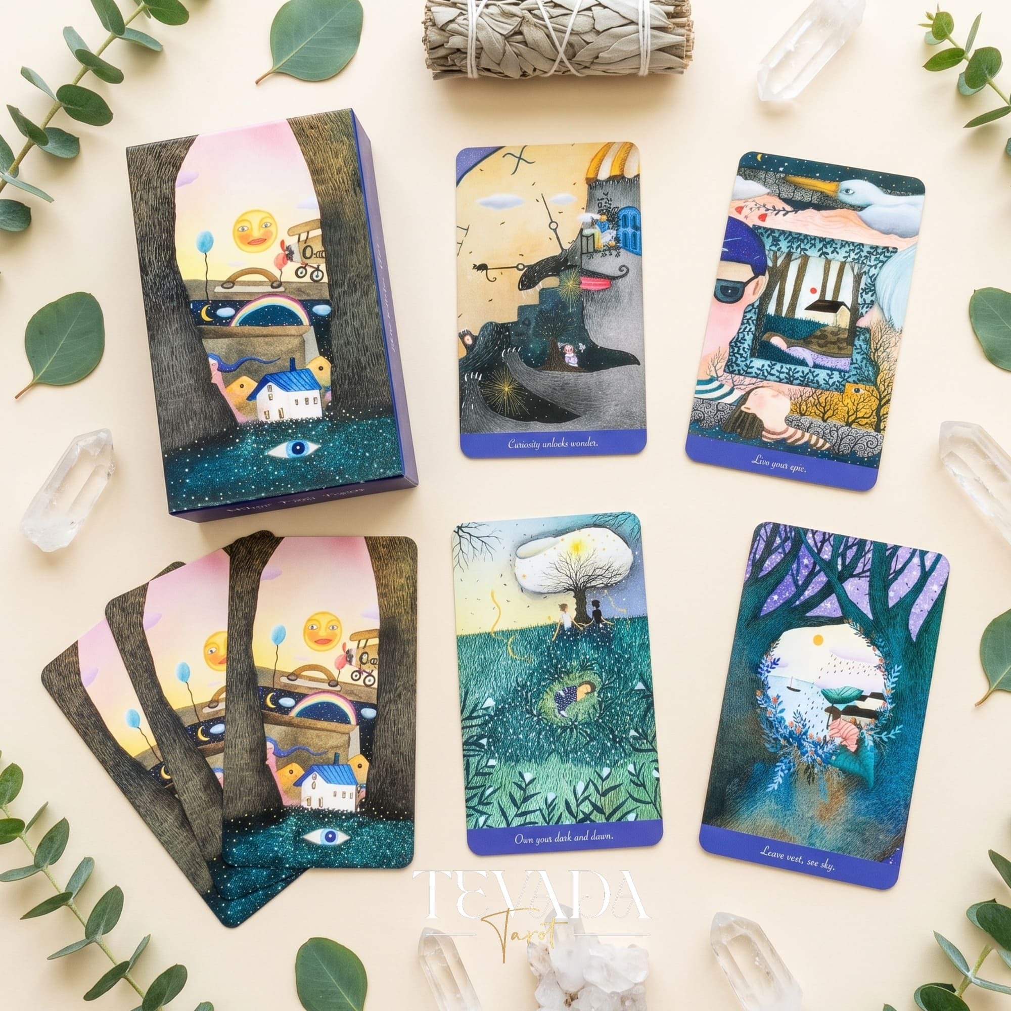 When I Was Young Oracle surreal cartoon Oracle Cards for inner child reflection