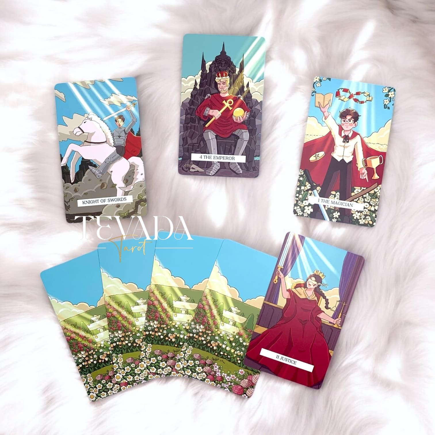 Sunshine &amp; Cartoons! White Clouds Tarot - 78-card deck with adorable art. Fun &amp; easy to understand, perfect for beginners &amp; tarot lovers.