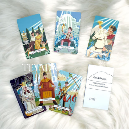 Sunshine &amp; Cartoons! White Clouds Tarot - 78-card deck with adorable art. Fun &amp; easy to understand, perfect for beginners &amp; tarot lovers.