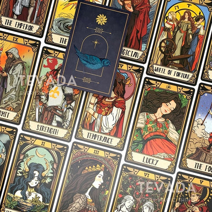 Discover the magical Windmill Flag Tarot: a 78-card deck blending medieval legends with traditional tarot meanings. Uncover wisdom, clarity, and personal growth with each beautifully illustrated card.