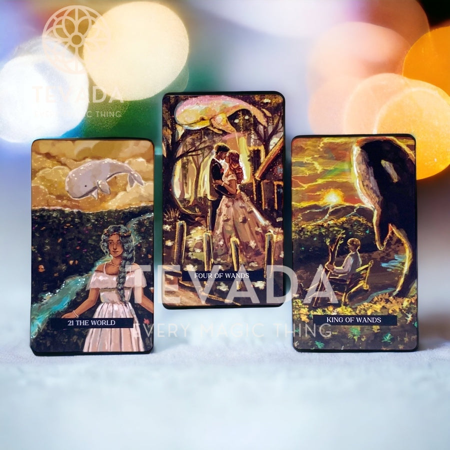 Dive into divination with our gothic-style Wishes from the Whales Tarot. An enchanting cartoon Tarot deck inspired by marine folklore. Ignite your spiritual journey