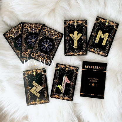 Unlock the secrets of the ancient world with Wonderland Runes. Featuring 27 gold-stamped cards, this deck offers intuitive guidance and insight into your spiritual journey.