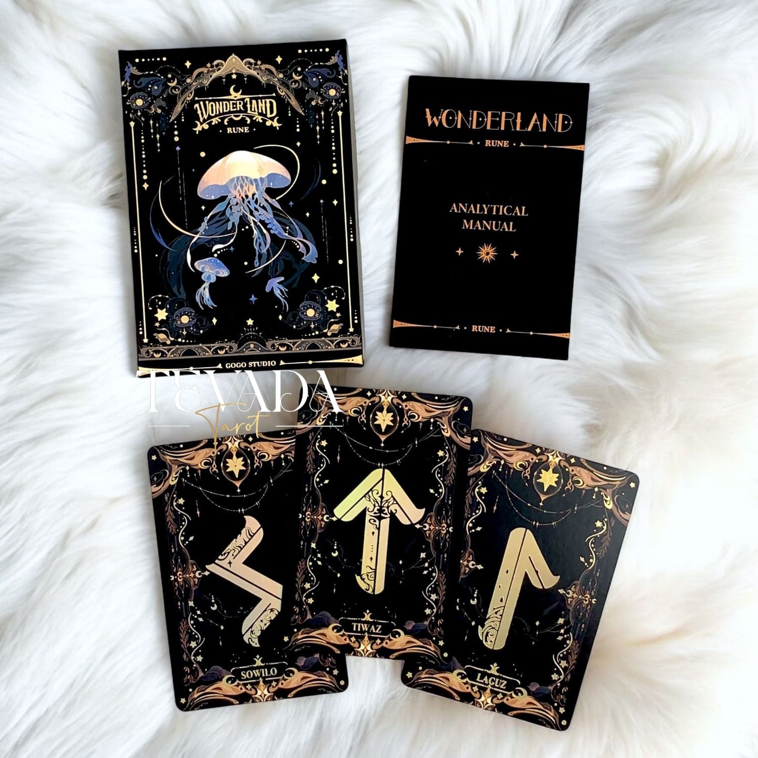 Unlock the secrets of the ancient world with Wonderland Runes. Featuring 27 gold-stamped cards, this deck offers intuitive guidance and insight into your spiritual journey.