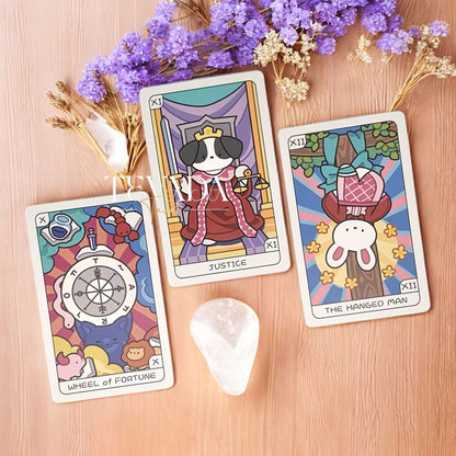 Discover the YOLO Tarot PINK Edition — a handcrafted 78-card tarot deck featuring adorable animal guides, intuitive symbolism, and magical artistry designed to inspire soulful readings and clarity.