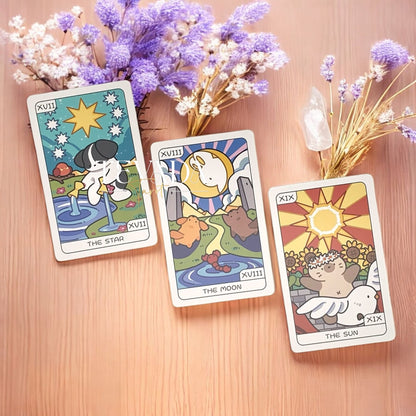 Discover the YOLO Tarot PINK Edition — a handcrafted 78-card tarot deck featuring adorable animal guides, intuitive symbolism, and magical artistry designed to inspire soulful readings and clarity.