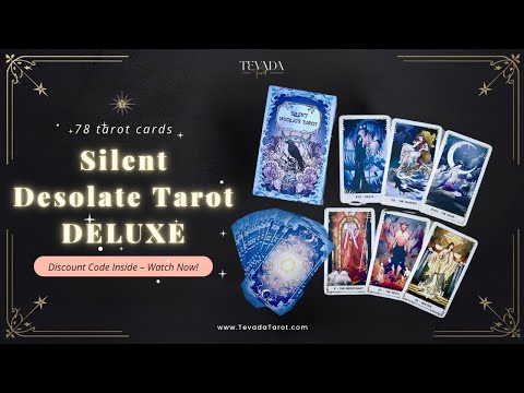 Silent Desolate Tarot DELUXE mysterious ethereal anime indie tarot deck with holographic silver edges for shadow work.