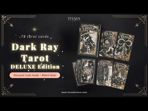 Dark Ray Tarot DELUXE dark gothic indie tarot deck with ink splash art for shadow work and subconscious self-reflection.