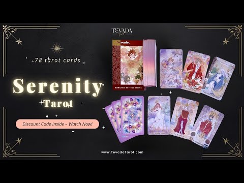 Serenity Tarot Deck vintage oil painting style Indie Tarot Cards with pastel holographic edges for daily ritual.