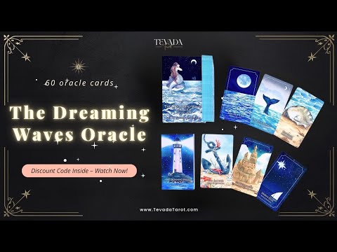The Dreaming Waves Oracle watercolor ocean art Indie Oracle Deck for healing and meditation.