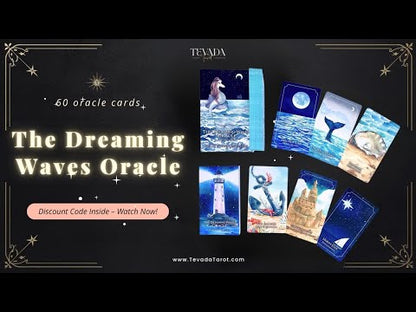 The Dreaming Waves Oracle watercolor ocean art Indie Oracle Deck for healing and meditation.