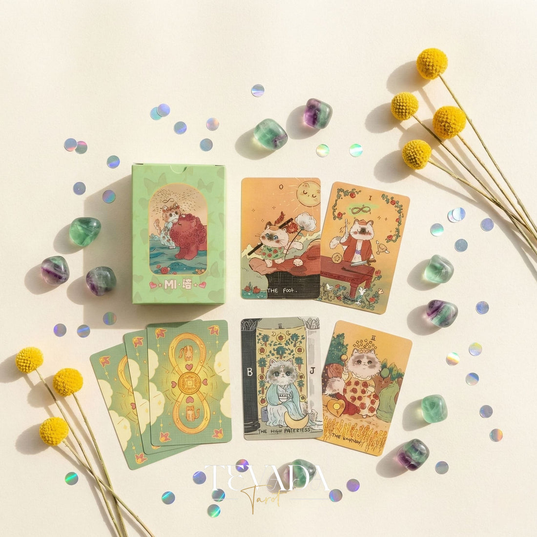 Discover the Mita Cat Tarot Pocket—78 magical cat-themed tarot cards for intuitive readings, guidance, and daily inspiration. Perfect for tarot lovers and beginners alike.