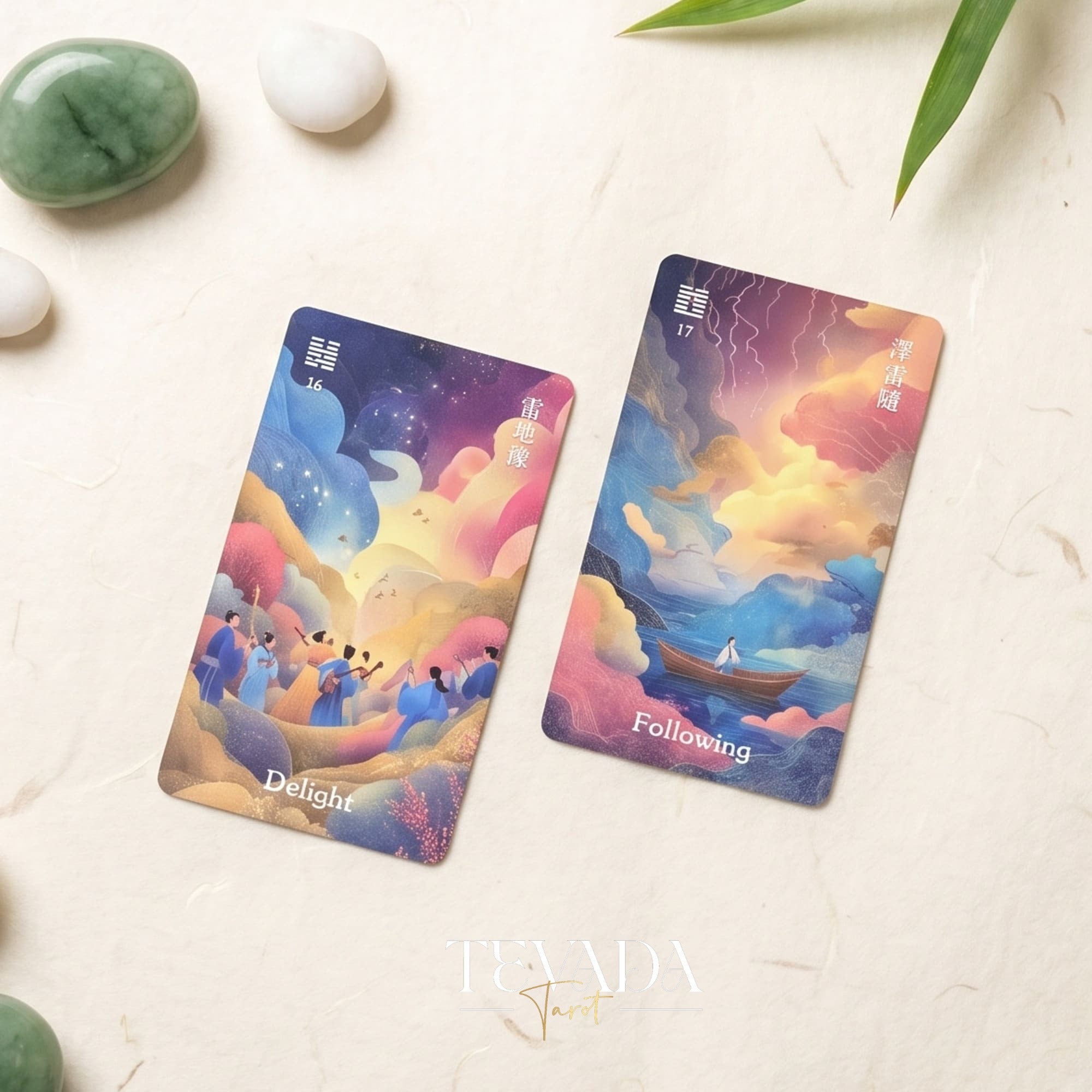 I-Ching Oracle: Horse Edition — a 64-card oracle deck fusing I-Ching divination with Three Kingdoms legends, featuring gold gilt edges and premium 400gsm matte-finish cards.