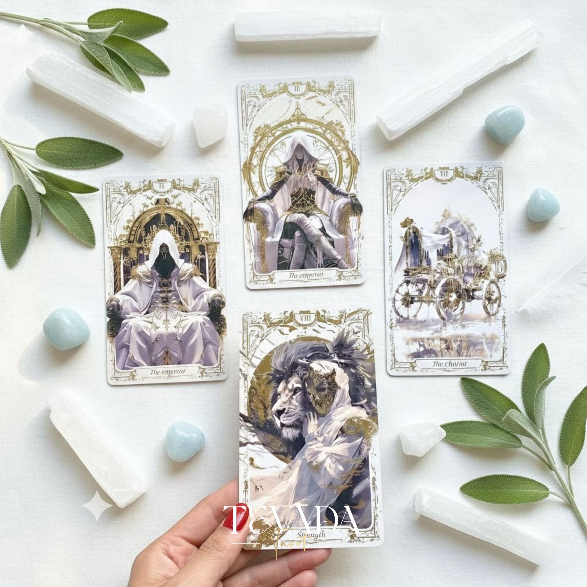 Abyss Tarot Deck 2026 Edition gothic luxury Indie Tarot Cards with gold foil edges for shadow work.