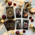 Abyss Tarot Deck 2026 Edition gothic luxury Indie Tarot Cards with gold foil edges for shadow work.