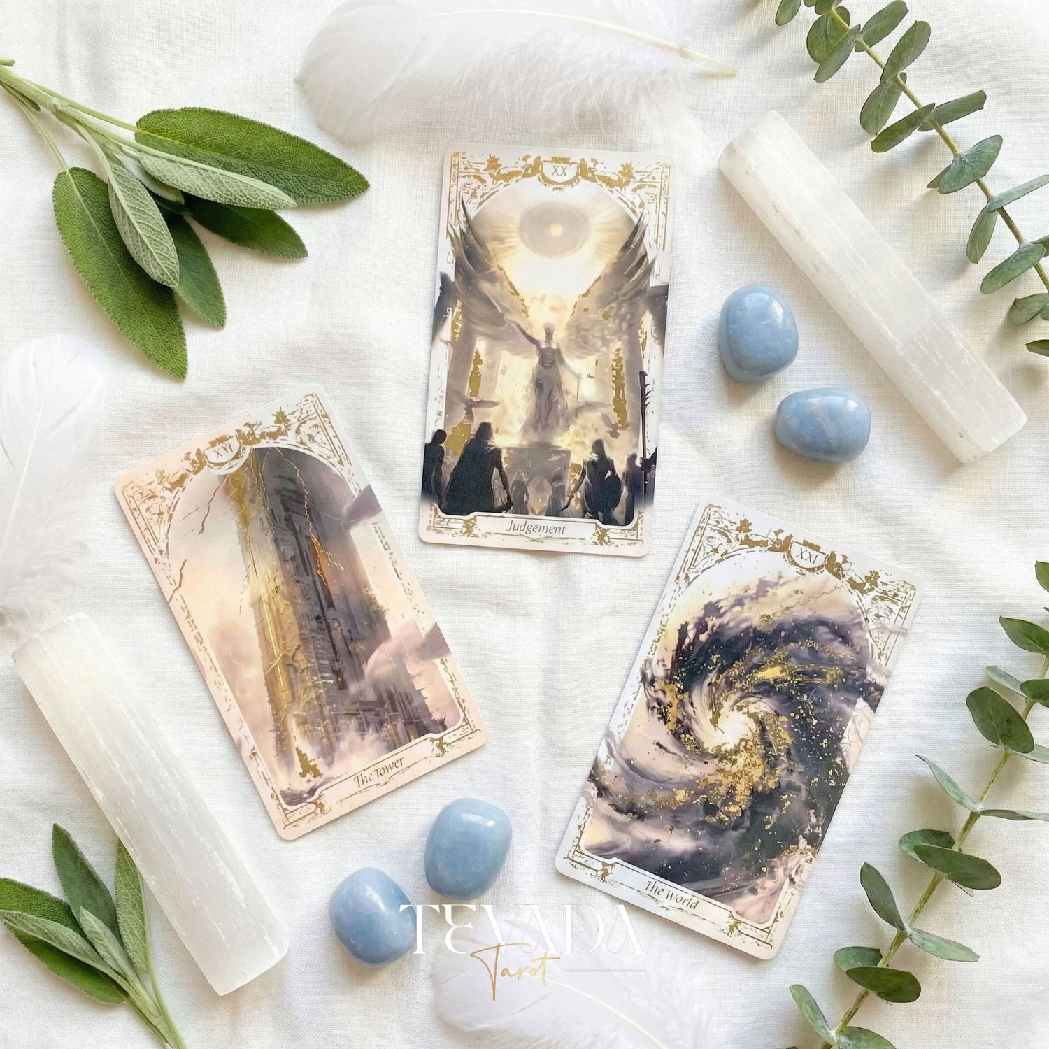 Abyss Tarot Deck 2026 Edition gothic luxury Indie Tarot Cards with gold foil edges for shadow work.