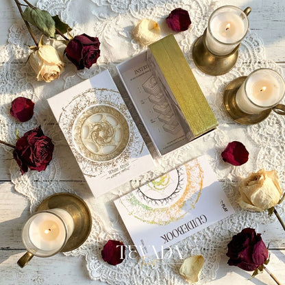 Abyss Tarot Deck 2026 Edition gothic luxury Indie Tarot Cards with gold foil edges for shadow work.