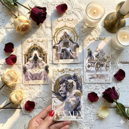 Abyss Tarot Deck 2026 Edition gothic luxury Indie Tarot Cards with gold foil edges for shadow work.