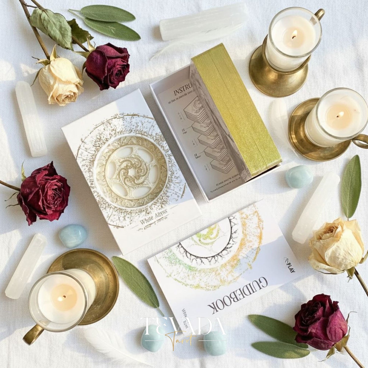 Abyss Tarot Deck 2026 Edition gothic luxury Indie Tarot Cards with gold foil edges for shadow work.