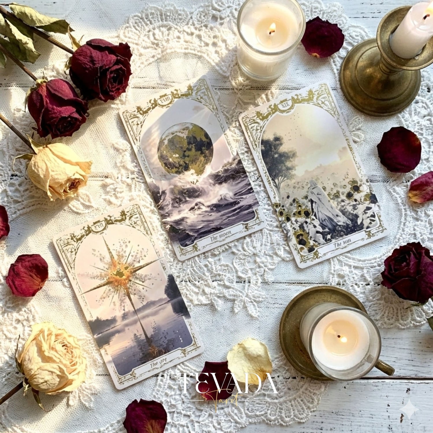 Abyss Tarot Deck 2026 Edition gothic luxury Indie Tarot Cards with gold foil edges for shadow work.