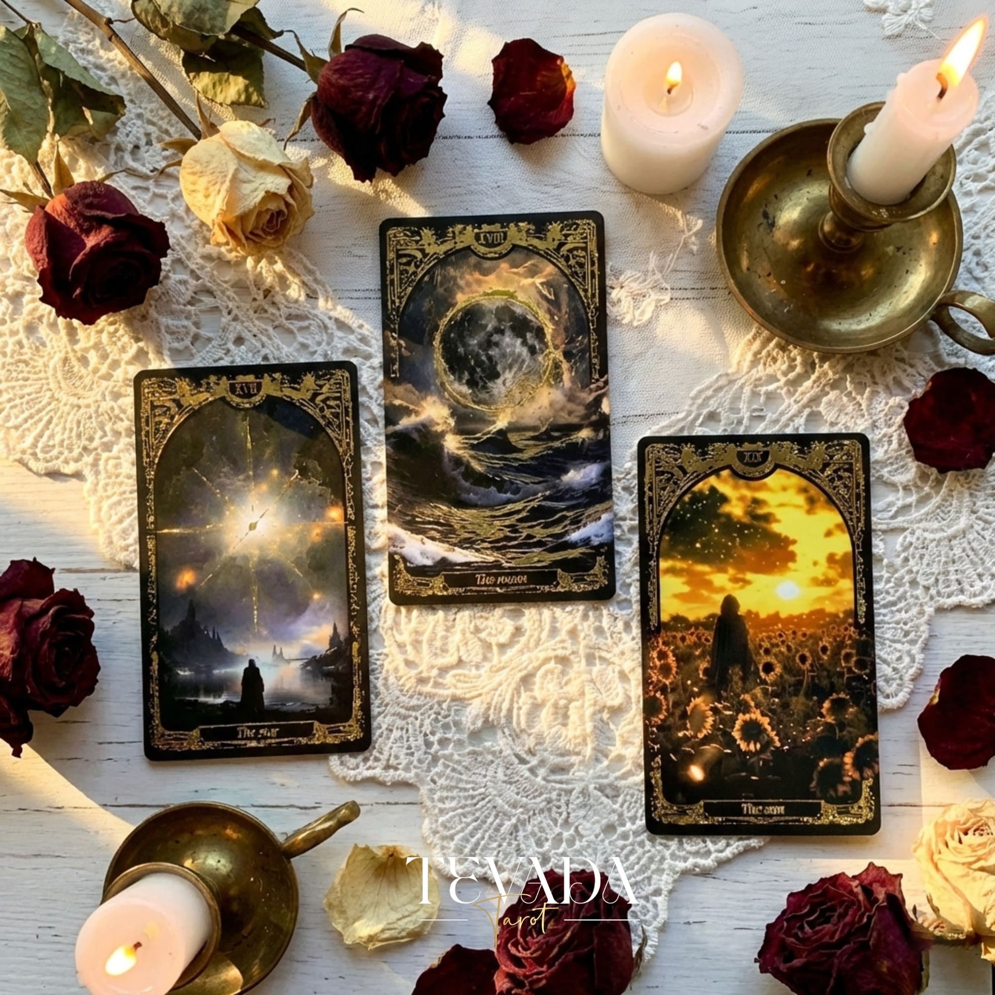 Abyss Tarot Deck 2026 Edition gothic luxury Indie Tarot Cards with gold foil edges for shadow work.