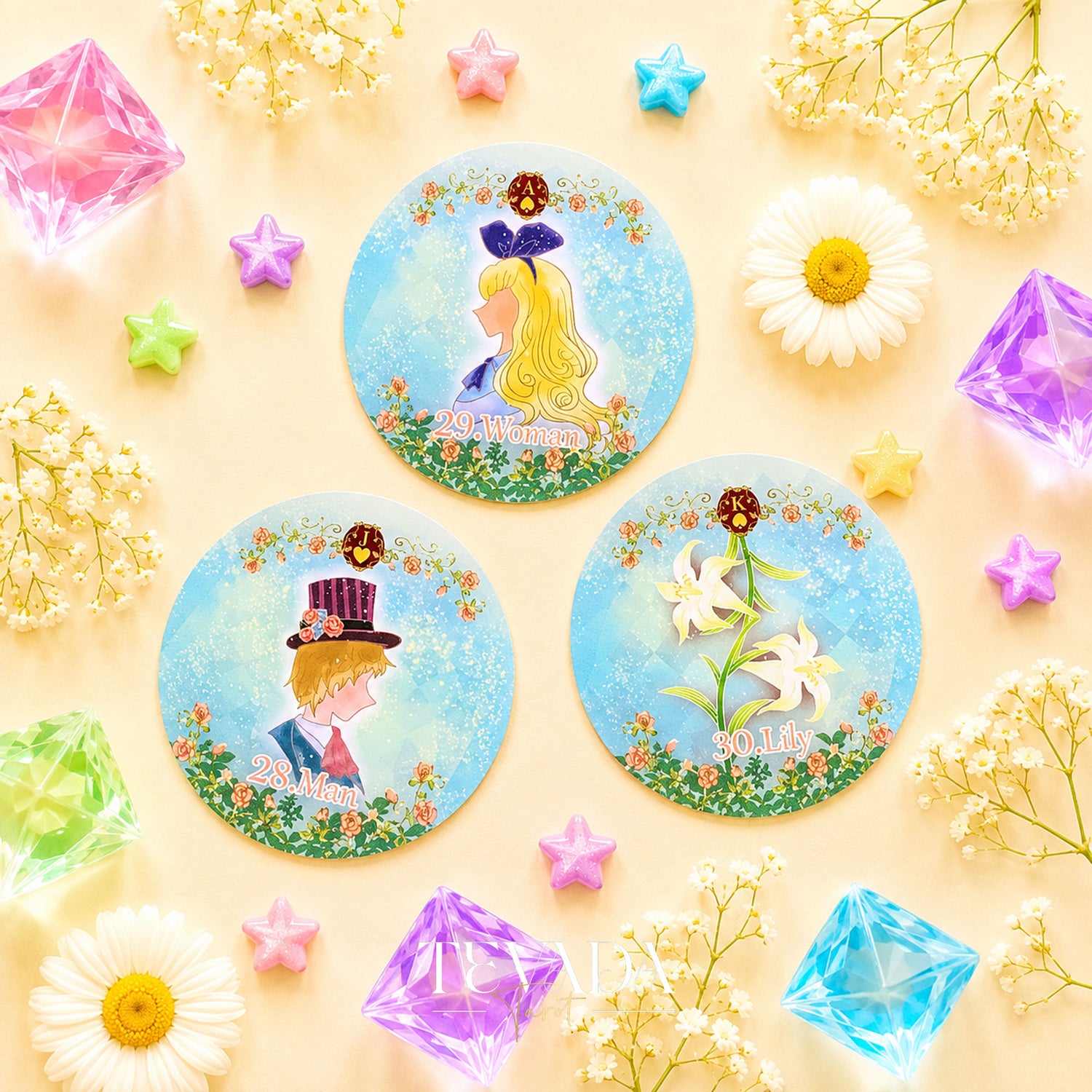 Alice’s Illusory Dream Lenormand MINI round pocket oracle cards for gentle daily reflection