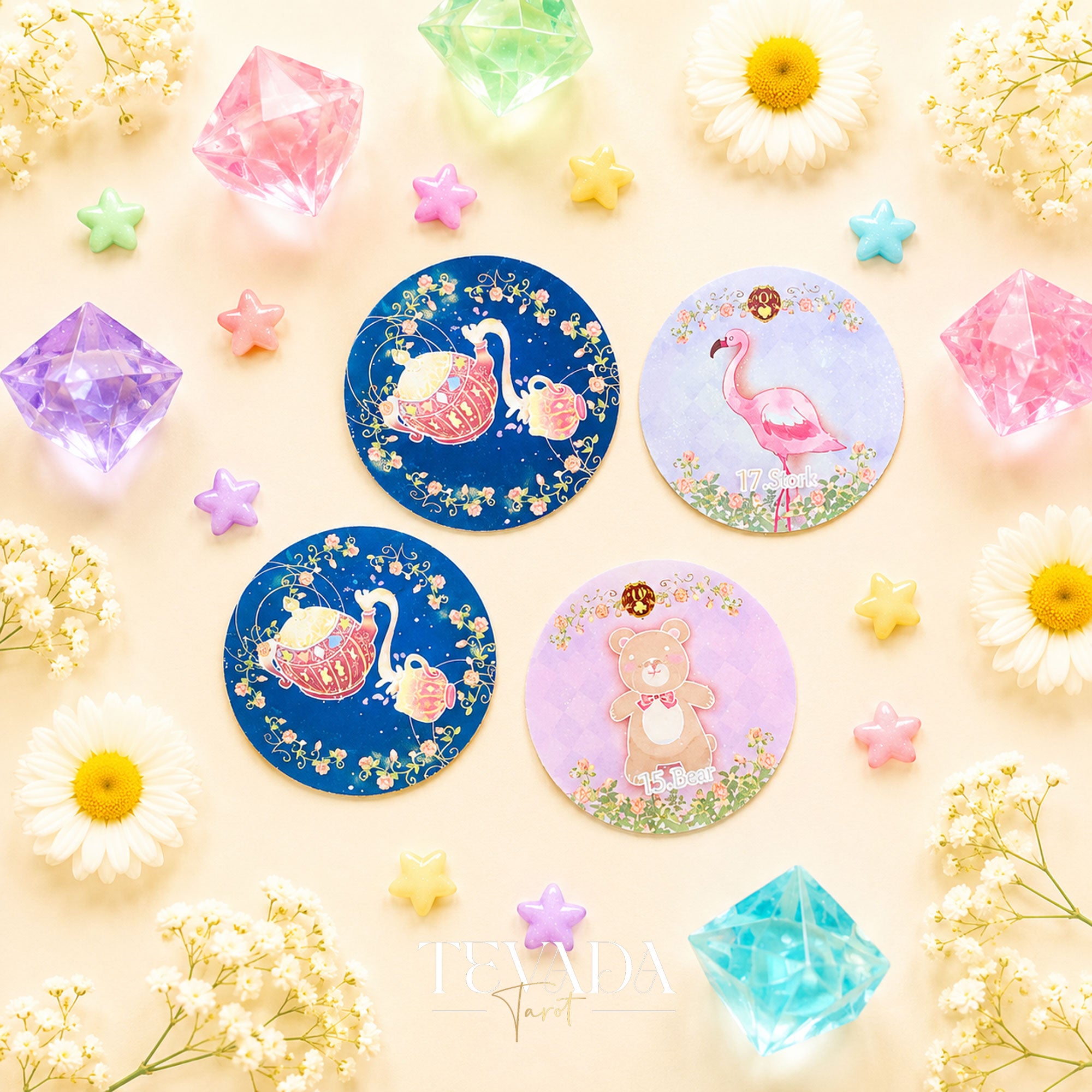 Alice’s Illusory Dream Lenormand MINI round pocket oracle cards for gentle daily reflection