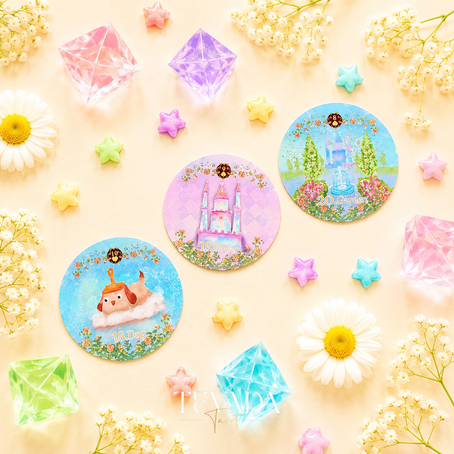 Alice’s Illusory Dream Lenormand MINI round pocket oracle cards for gentle daily reflection