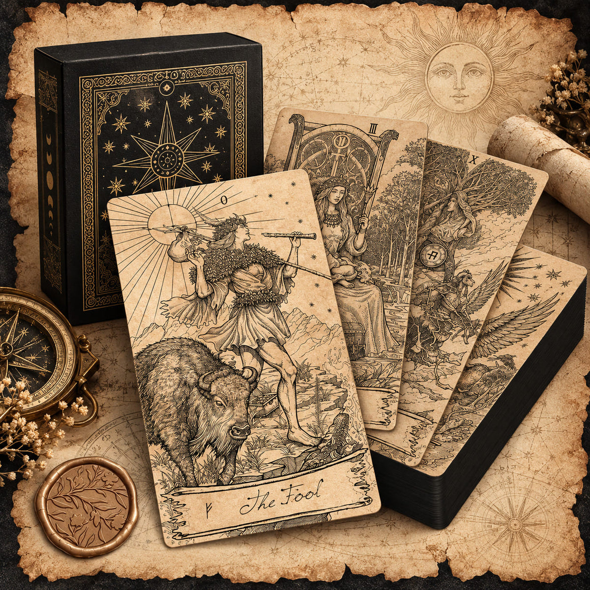Ancient Times Tarot Standard Edition celestial mythology deck for intuitive readings and self-reflection