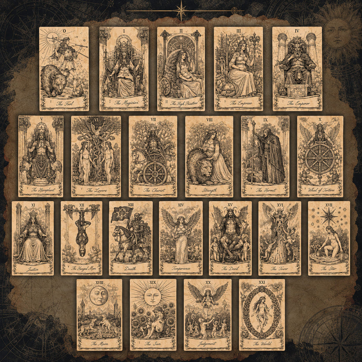 Ancient Times Tarot Standard Edition celestial mythology deck for intuitive readings and self-reflection