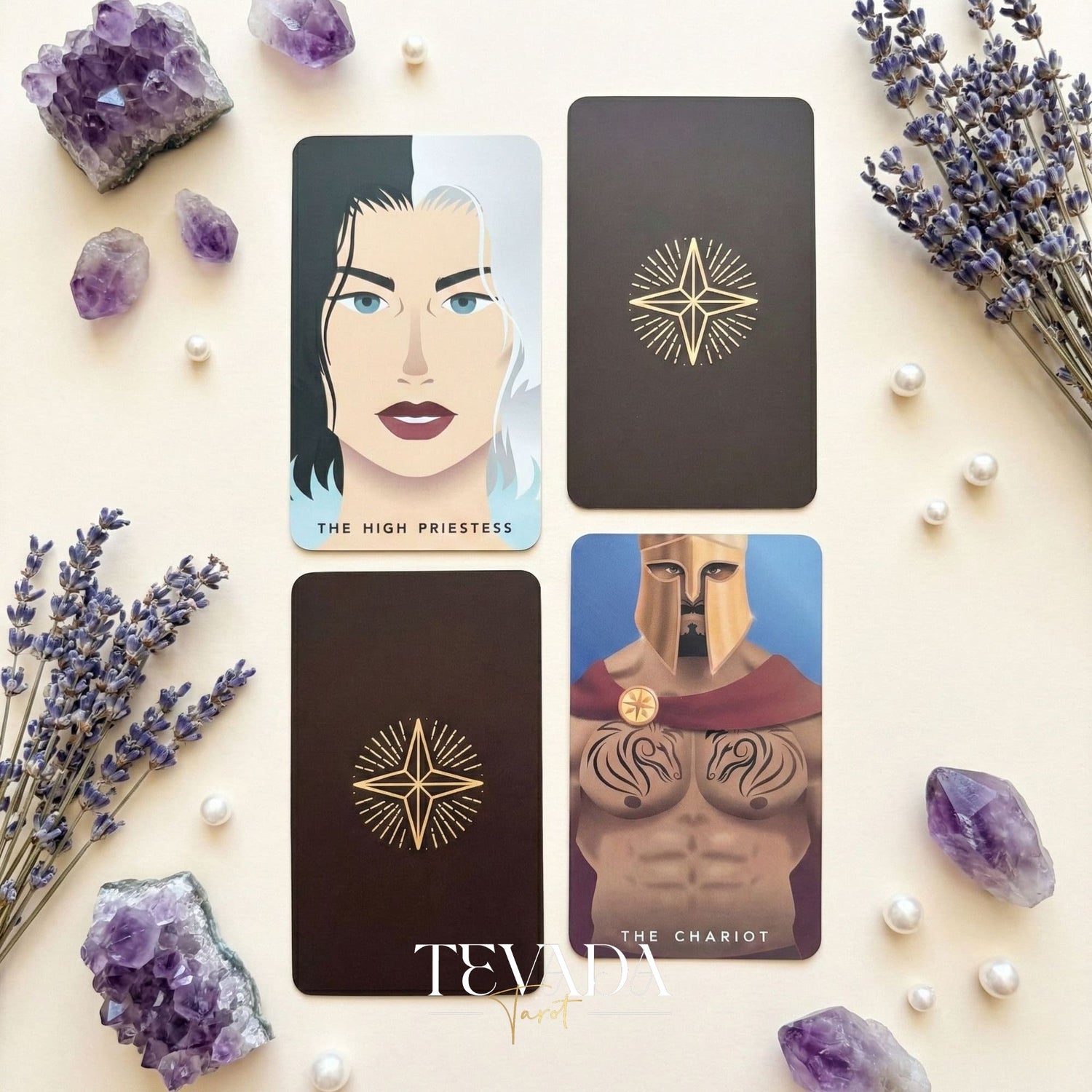 The Astramyst Tarot Deck whimsical cosmic and Thai Khon art Indie Tarot Deck on 350gsm matte paper for self reflection.