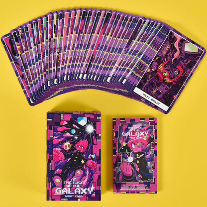 At the Edge of the Galaxy Tarot hand-drawn cyberpunk deck for reflection and personal growth