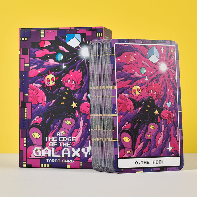 At the Edge of the Galaxy Tarot hand-drawn cyberpunk deck for reflection and personal growth
