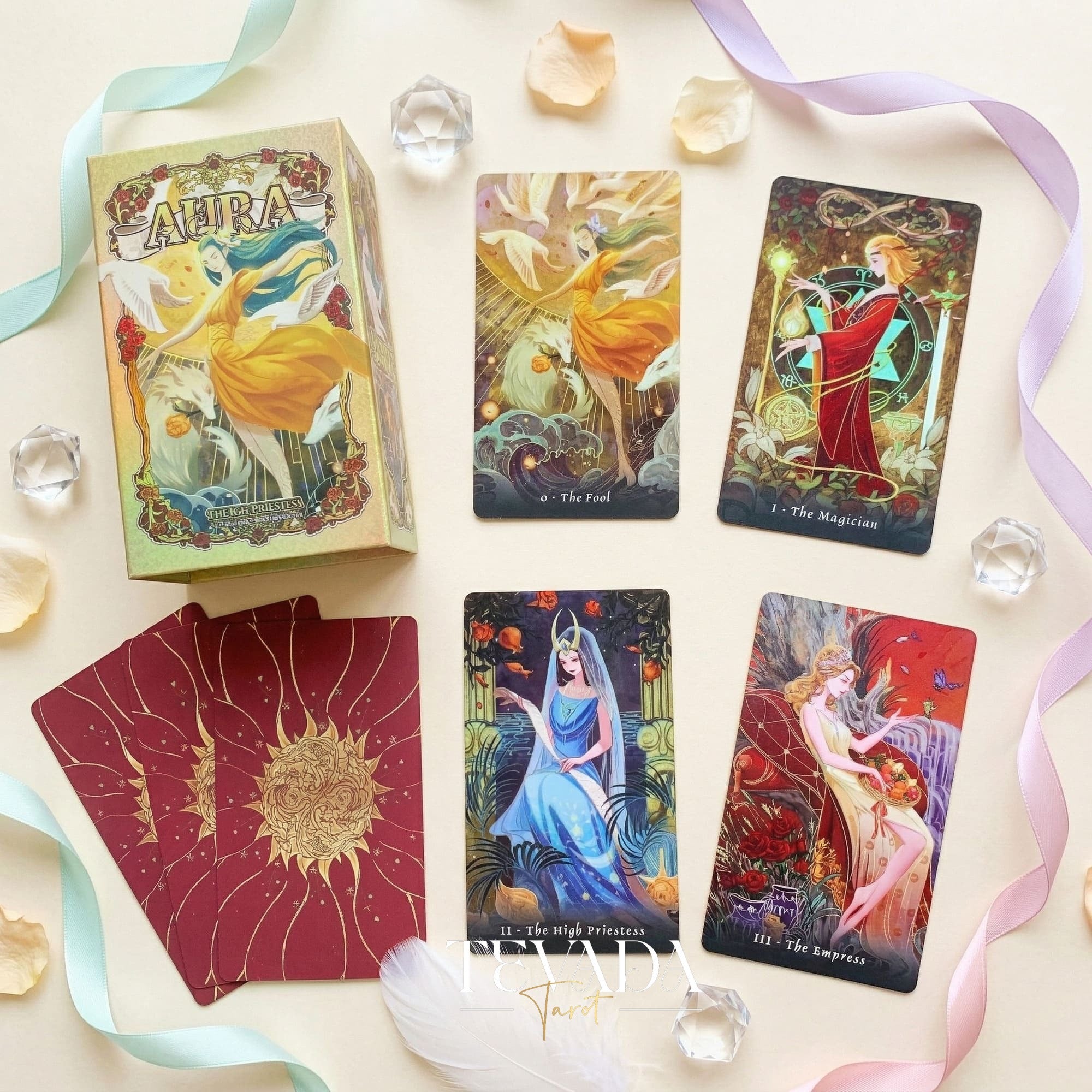 Aura Tarot whimsical retro cartoon Indie Tarot Deck for quiet self-reflection and meaningful daily rituals.