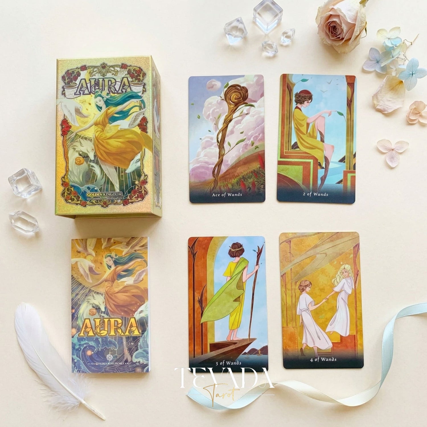 Aura Tarot whimsical retro cartoon Indie Tarot Deck for quiet self-reflection and meaningful daily rituals.