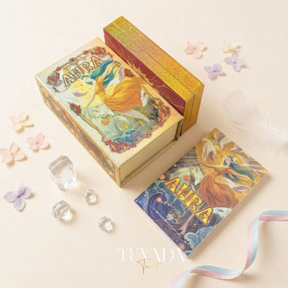 Aura Tarot whimsical retro cartoon Indie Tarot Deck for quiet self-reflection and meaningful daily rituals.