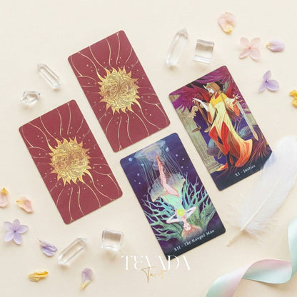 Aura Tarot whimsical retro cartoon Indie Tarot Deck for quiet self-reflection and meaningful daily rituals.