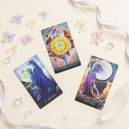 Aura Tarot whimsical retro cartoon Indie Tarot Deck for quiet self-reflection and meaningful daily rituals.