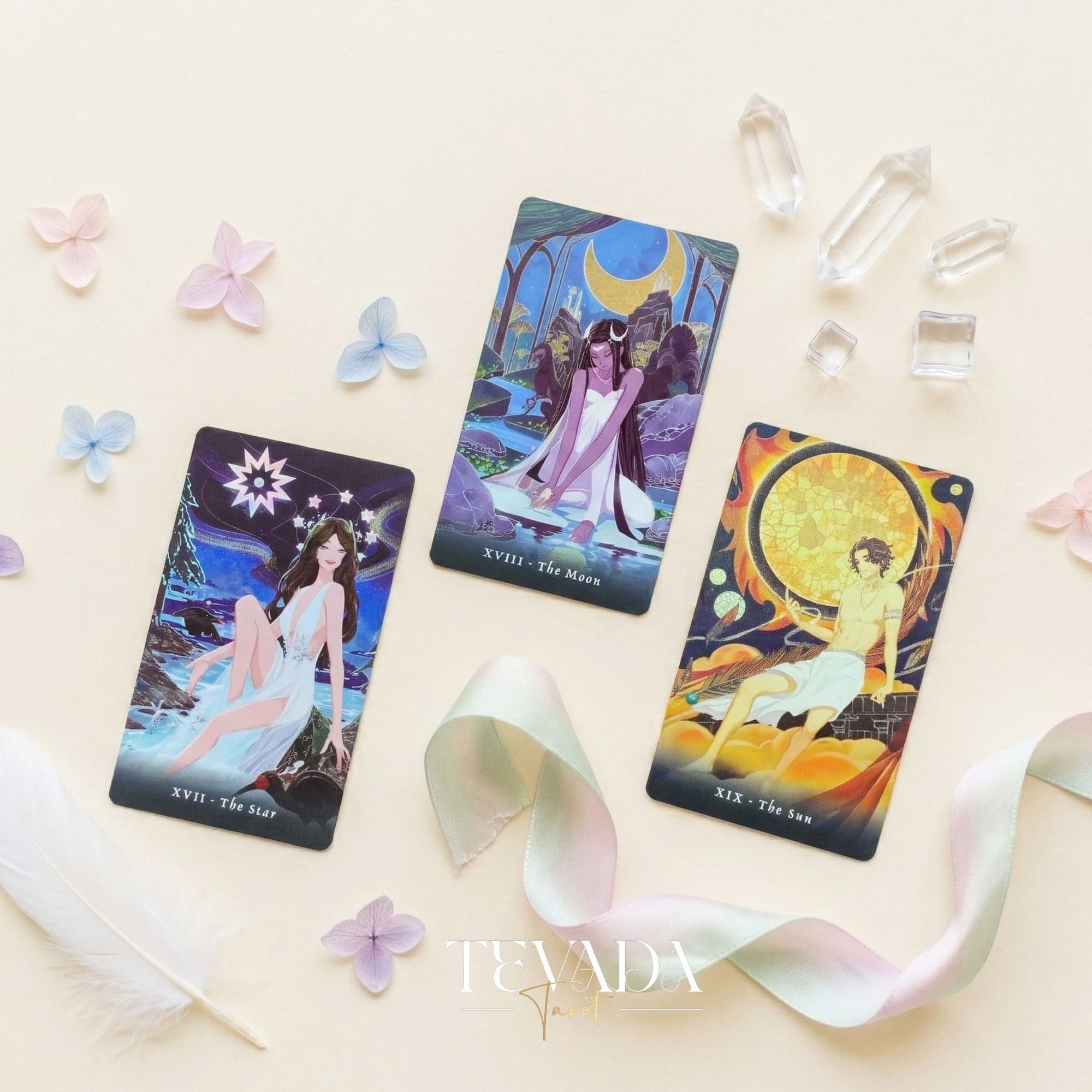 Aura Tarot whimsical retro cartoon Indie Tarot Deck for quiet self-reflection and meaningful daily rituals.