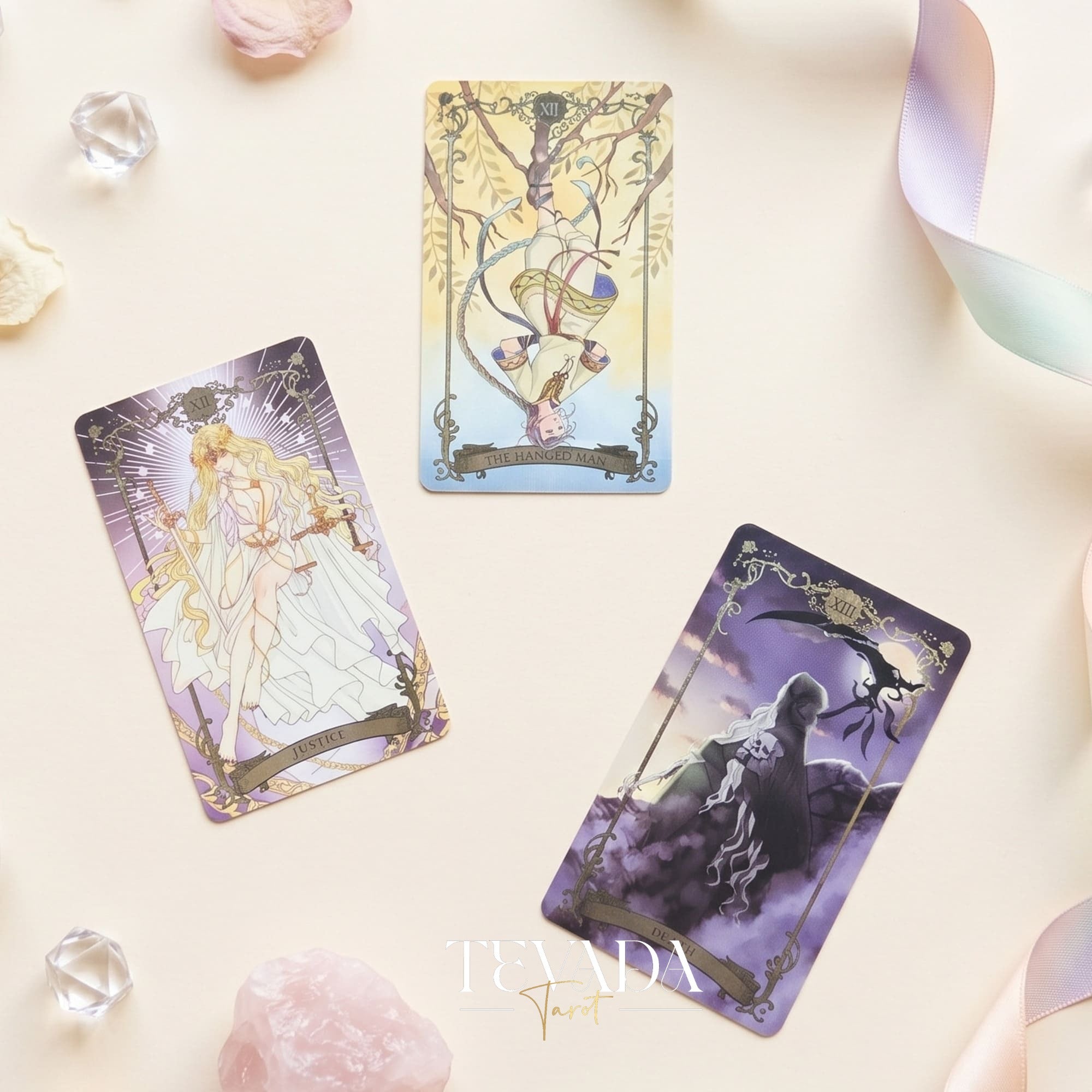 Avalon Revelation Tarot DELUXE Edition Japanese anime indie tarot deck for inner child healing.