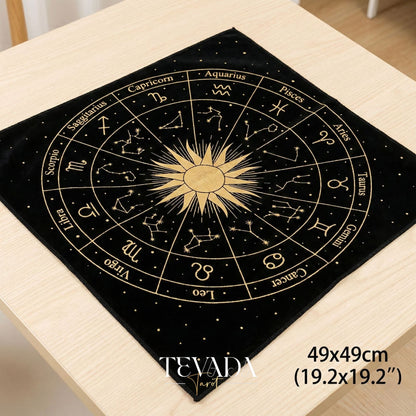 Mystic Black Velvet Tarot Table Cloth